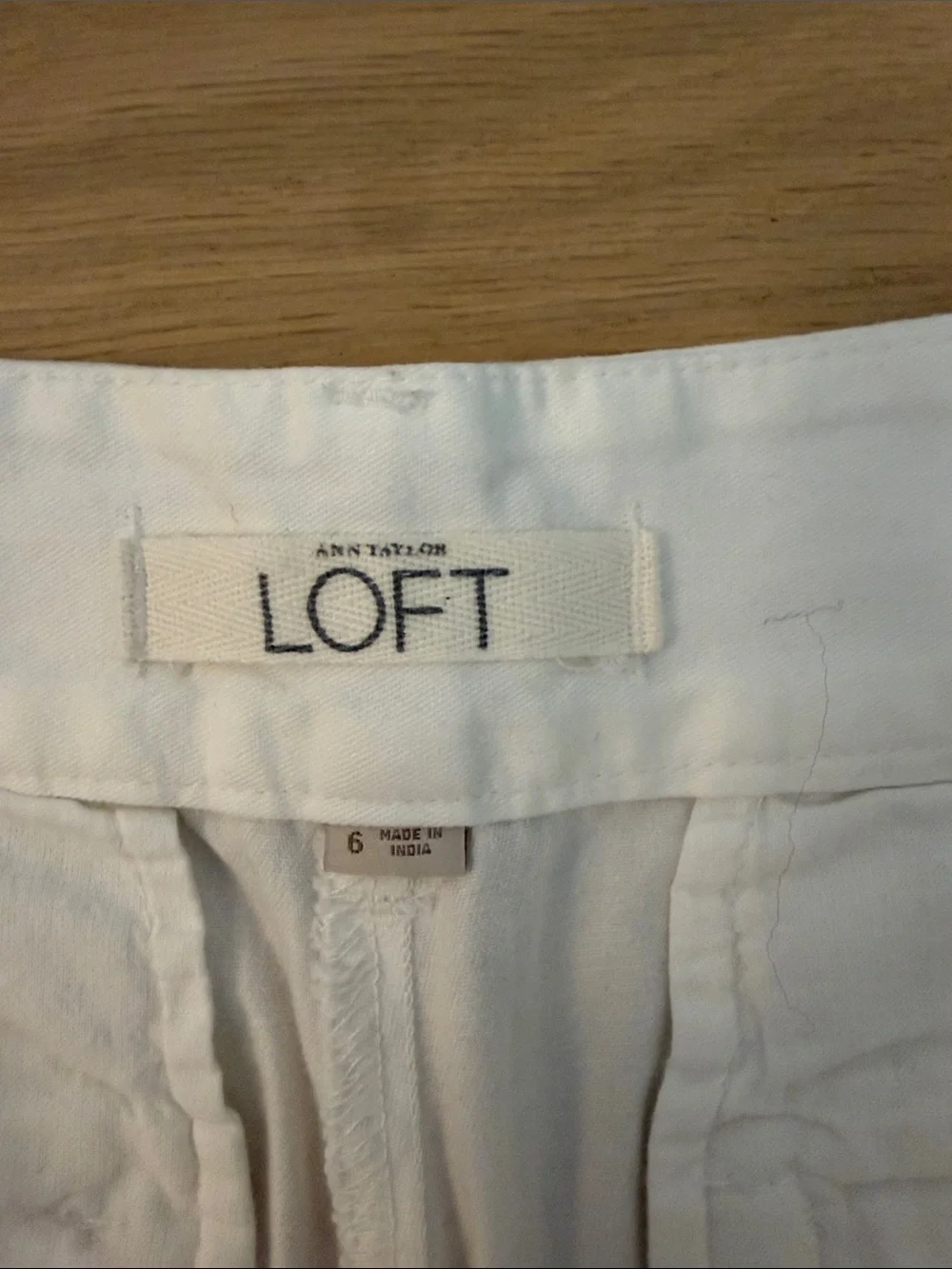 LOFT White Tailored Cotton Chino Shorts, 6, GUC - Picture 2 of 7